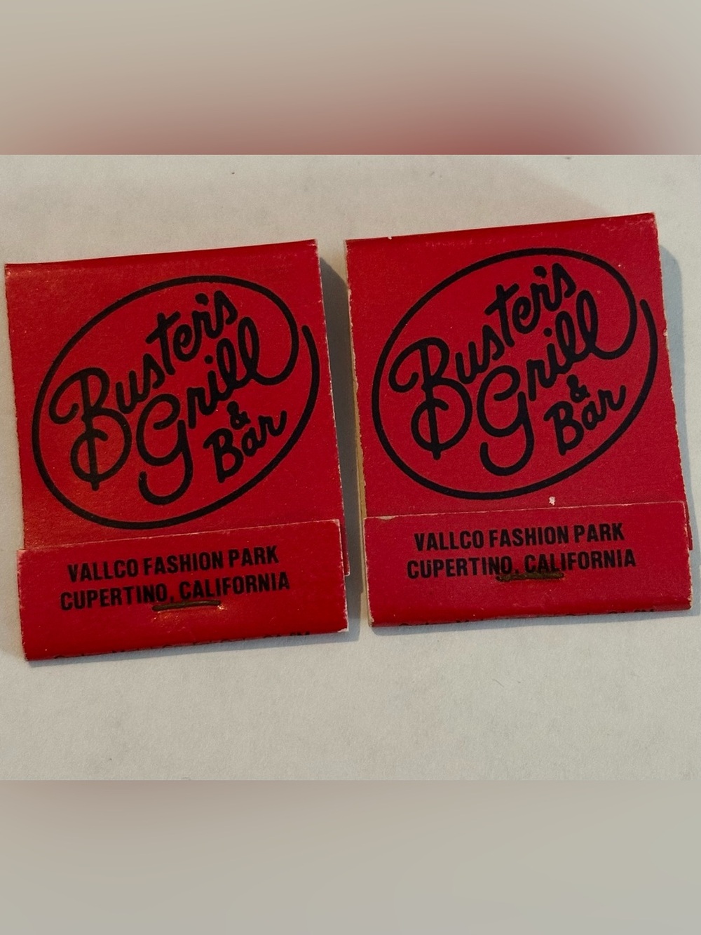 Lot of 2 Vintage Matchbooks Busters Grill and Bar Cupertino CA Bay Area